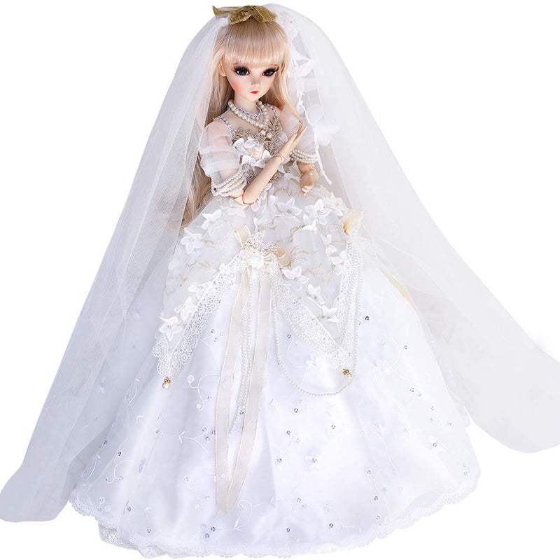 UCanaan دمية UCanaan BJD، دمى 1/3 SD بطول 24 بوصة 18 دمية مفصلية، ألعاب DIY مع ملابس وأحذية وشعر مستعار ومكياج، أفضل هدايا لعيد الميلاد وعيد الميلاد - Image 1
